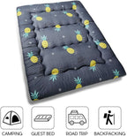 MAXYOYO Japanese Floor Mattress Futon Mattress, 4" Thicken Tatami Mat Sleeping Pad Foldable Roll Up Mat Boys Girls Dormitory Pad Kids Floor Lounger Pillow Bed, Charcoal Grey, Queen Size