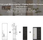 KungFuWood Full Length Mirror with Shelf and Hooks,Entry Way Mirrors for Wall,Wall Mirror with Shelf,Wall Mirror with Storage Multifunctional Design Panel,Living Room