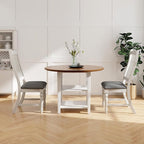 Giantex Wood Dining Chairs Set of 2, Farmhouse Kitchen Chairs with Solid Wood Frame, Max Load 355 Lbs, Armless Upholstered Dining Side Chairs with Cushion Seat, Slat Back Dining Room Chair, White