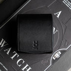 DailyWatch | Watch Roll Travel Case For 1 Watch | Luxury Watch Case In Genuine Black Leather With Soft Velvet Interior | Watch Case Protect, Store, & Display Your Watches | All Black