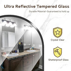 Circle Mirror, Black Round Mirror 20 Inch Round Bathroom Mirror Small Round Mirrors for Wall Decor Frosted Metal Frame Anti-Rust Tempered Glass Mirror for Bedroom Living Room Decorative