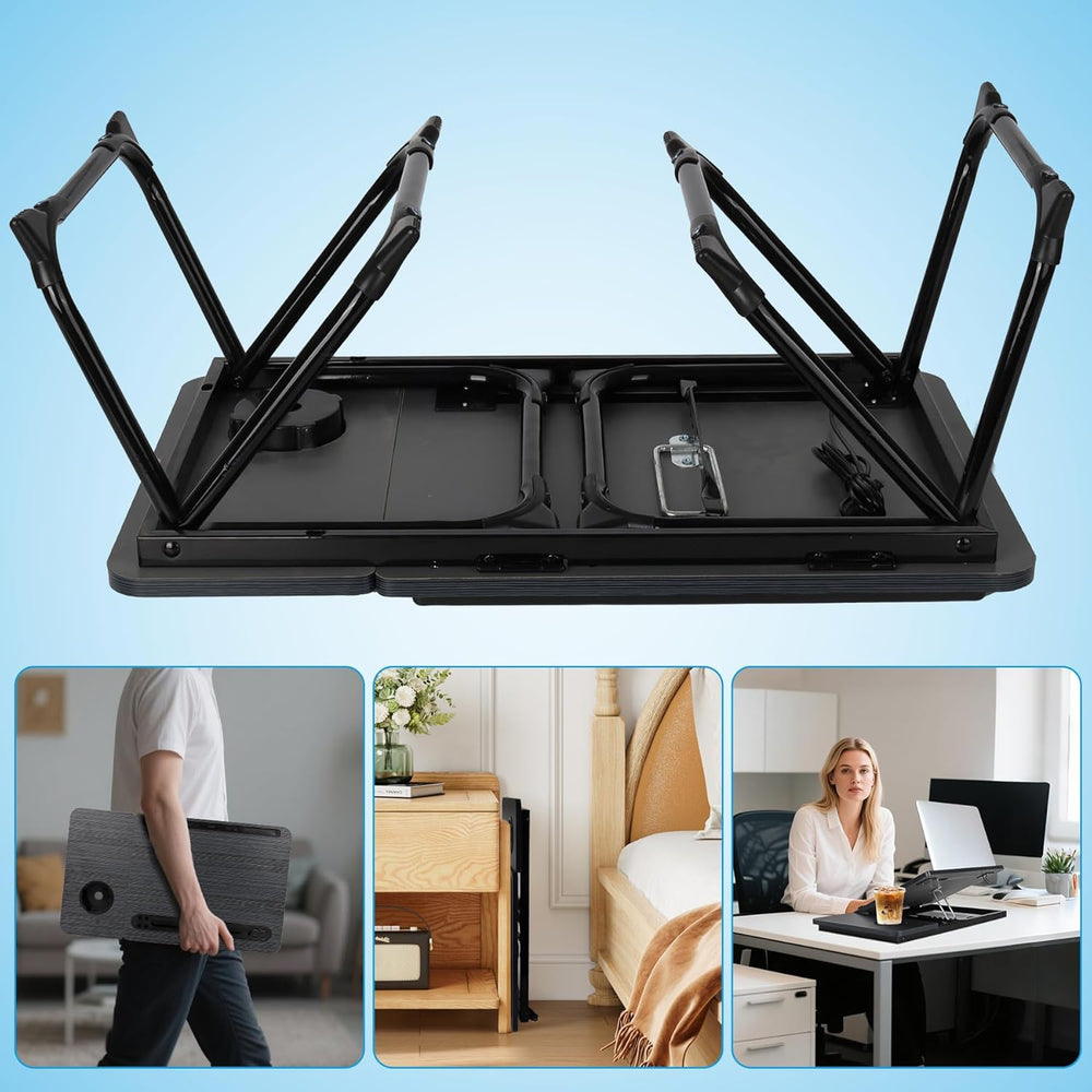 Laptop Bed Desk, Adjustable Lap Desk, Small Laptop Table with USB Charge Port...