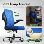 Ergonomic Office Chair - X-Shaped Computer Desk Chair Comfy, Gaming Chair, Office Chair with Lumbar Support, Mesh Office Chairs, Desk Chair for Long Hours(Black Blue)