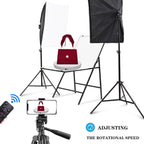 JAYEGT Motorized Rotating Display Stand, 350Lbs Load，360 Degree Electric Rotating Potography Turntable for Products Display，Live Show， Remote Control +5 Colors Backgrounds (White / 20.5inch /Wired)