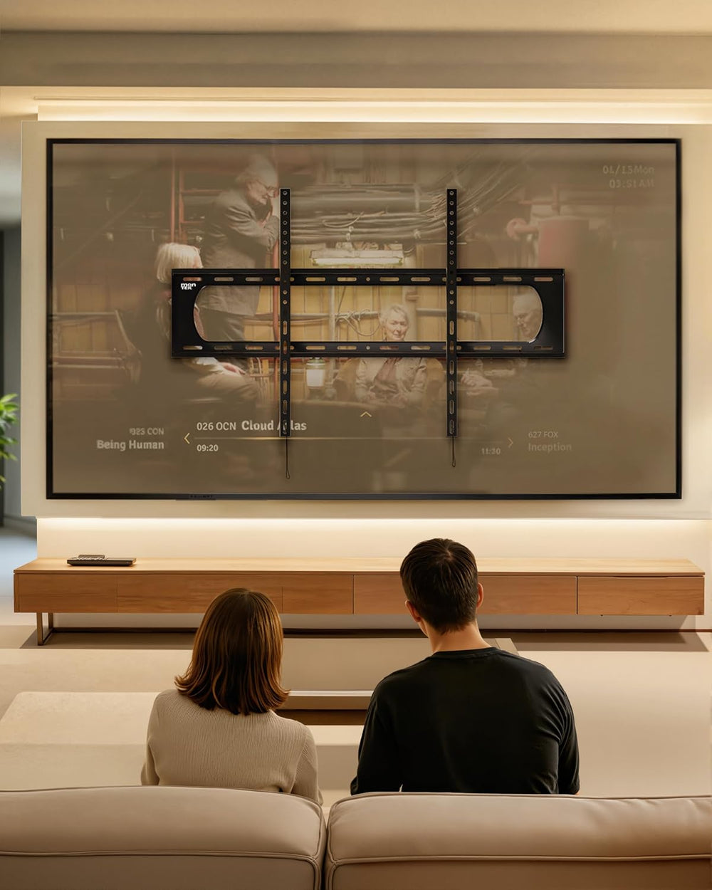 monTEK Heavy Duty Fixed TV Wall Mount for 60-120 Inch TVs up to 300 lb | Ultr...