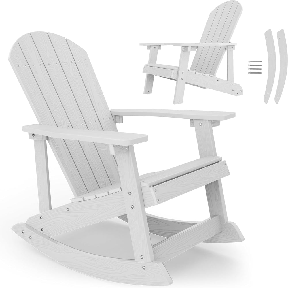 YEFU Outdoor Rocking Chair,Adirondack Rocking Chair,Patio Rocker Chair with W...