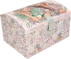 Depesche TOPModel Summer Feeling 13579 Large Jewellery Box in Pink with Model Motif and Floral Details, Jewellery Box with Code, Sound and Mirror