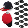 Modern JP Adhesive Hat Hooks for Wall (16-Pack) - Hat Rack for Baseball Caps, Minimalist Hat Display, Strong Hold Hat Hangers for Wall - USA Patented, Black