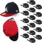 Modern JP Adhesive Hat Hooks for Wall (16-Pack) - Hat Rack for Baseball Caps, Minimalist Hat Display, Strong Hold Hat Hangers for Wall - USA Patented, Black
