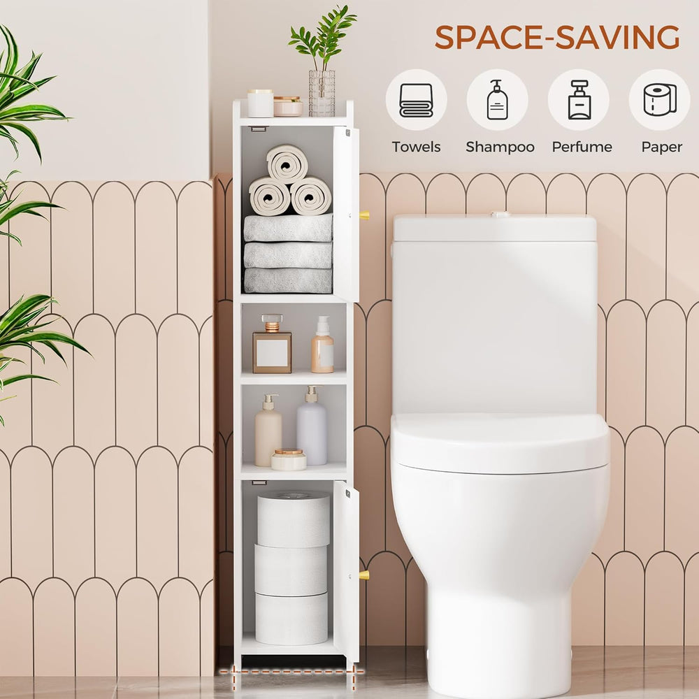 ANWBROAD Slim Bathroom Storage Cabinet Corner Narrow Cabinet with 2 Doors and...