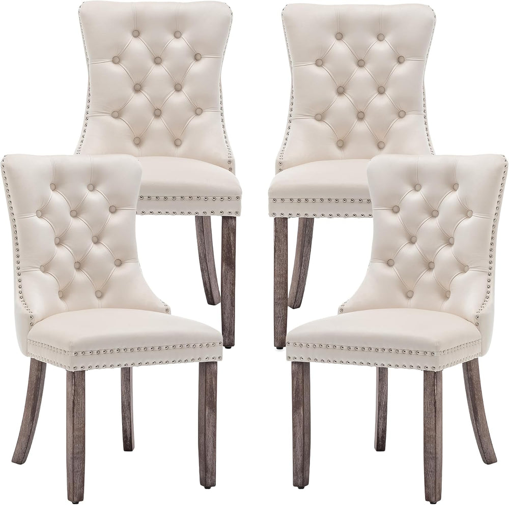 Velvet Dining Chairs, Beige Dining Chairs Set of 4