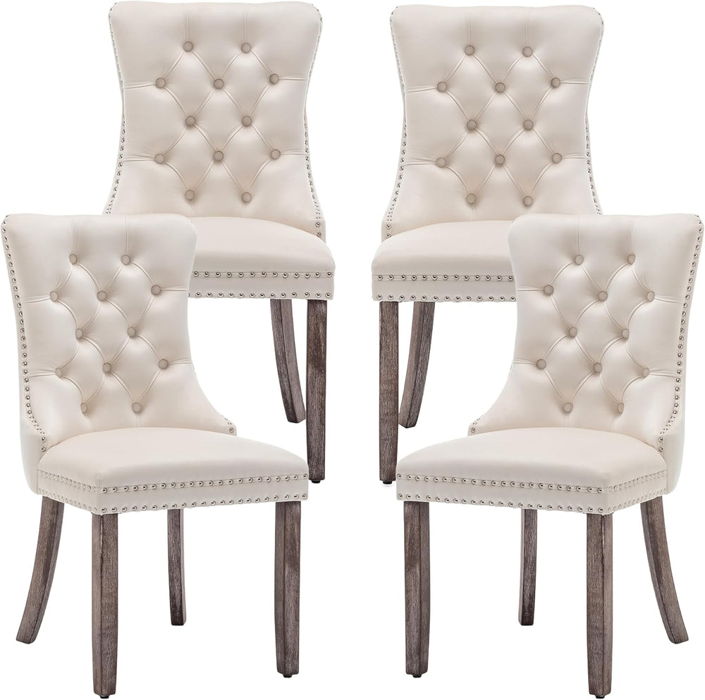 Velvet Dining Chairs, Beige Dining Chairs Set of 4