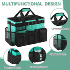 Boczif Cleaning Caddy Bag Wearable, Cleaning Caddy Supplies Organizer with Handle, Shoulder Straps & Detachable Divide, Cleaning Tool Organizers Tote Bag for Cleaners & Housekeepers (Green)
