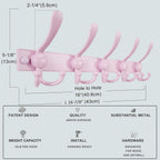 Dseap Coat Rack Wall Mount 2.0 Pro: Heavy Duty 300% Thicker, 16" Stud Mount, Stainless Steel Wall Coat Hooks Hanger for Clothes Jackets Hats Entryway Closet, MaxStrong Series, Pink, Pack of 2