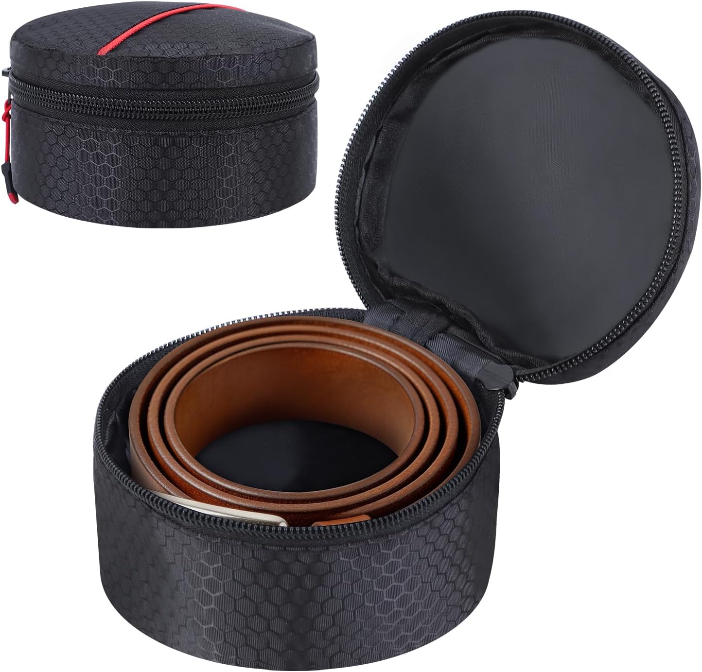 Belt Organizer Case,Travel Belt Storage Holder for Closet Drawer,Display Case for Belts,Ties,Portable Container Storage Holder,Height 2.6inch(Bag Only)