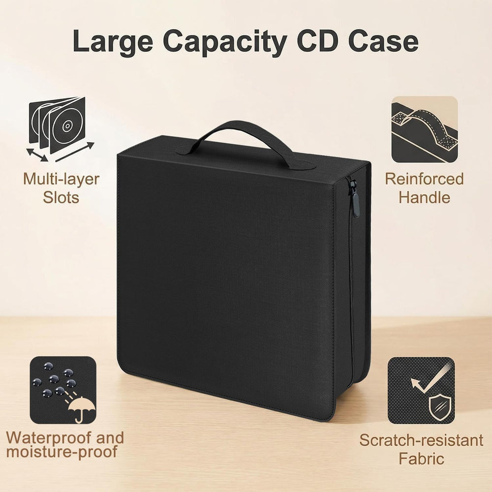 CD DVD Blu-ray Storage Binder with Handles, PU Leather Corver | Holds 200 Dis...