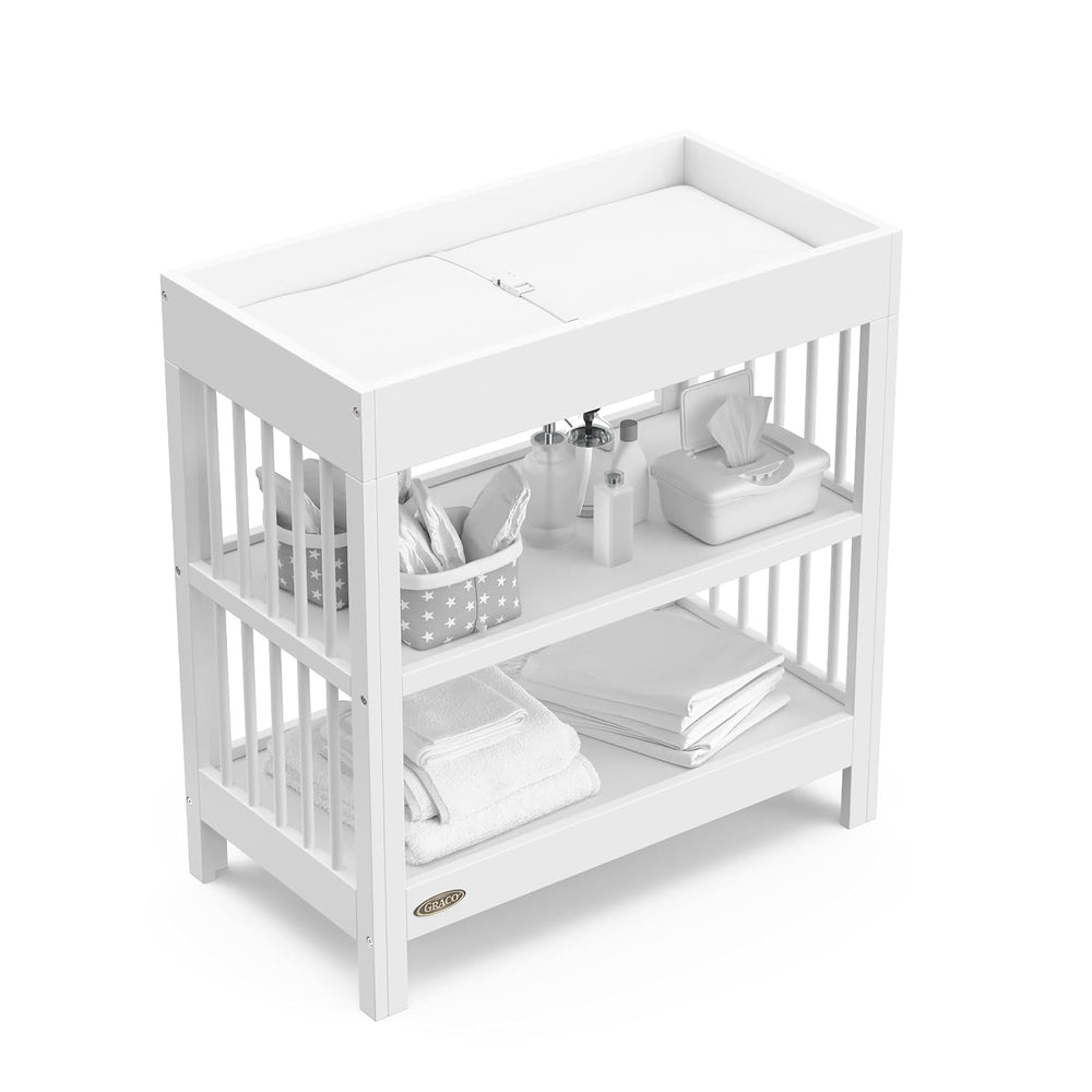Graco Teddi Changing Table with Water-Resistant Changing Pad (White) - GREENG...