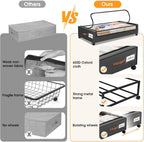 Under Bed Storage with Wheels 2Pack Storage Containers with Clear Window&Label Under Bed Drawers Rolling Under Bed Storage for Clothes,Shoes, Blankets (30.71 x 16.93 x 6.69 in, Dark Grey)