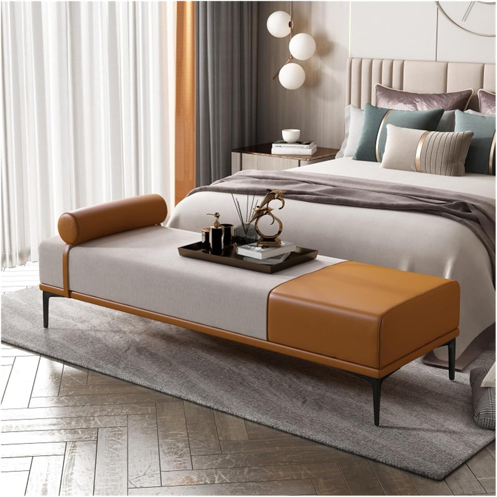 Modern Fabric Storage Bench for Entryway, Upholstered for Bedroom End of Bed,...