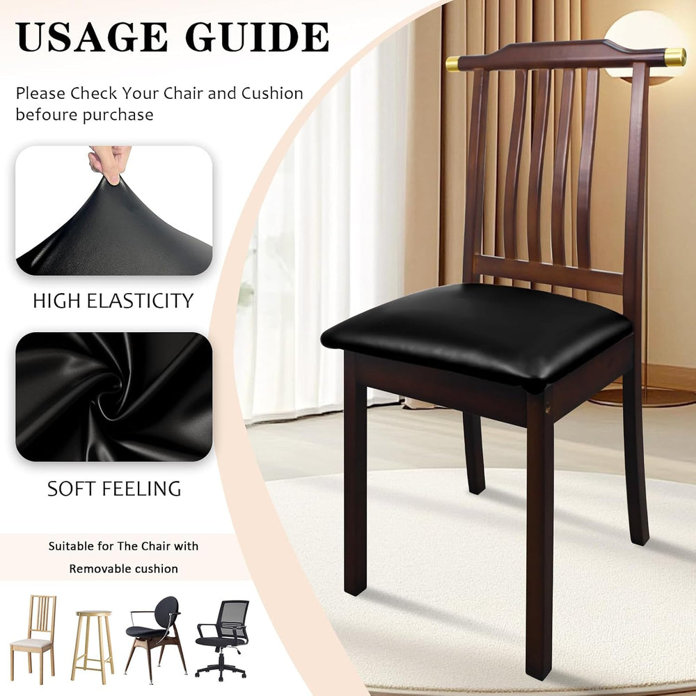 Pu Leather Dining Chair Seat Covers Set of 8, Waterproof Dining Seat Covers S...