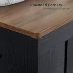 VANKILEY 47.2“Storage Chest Extra Large,Wooden Storage Bench,Black+Brown | Storage trunk with 2 Safety Hinges,47.2x15.7x19.1Inch,Shoe bench,Storage Bench for Bedroom,Living Room,Entryway,Easy Assembly