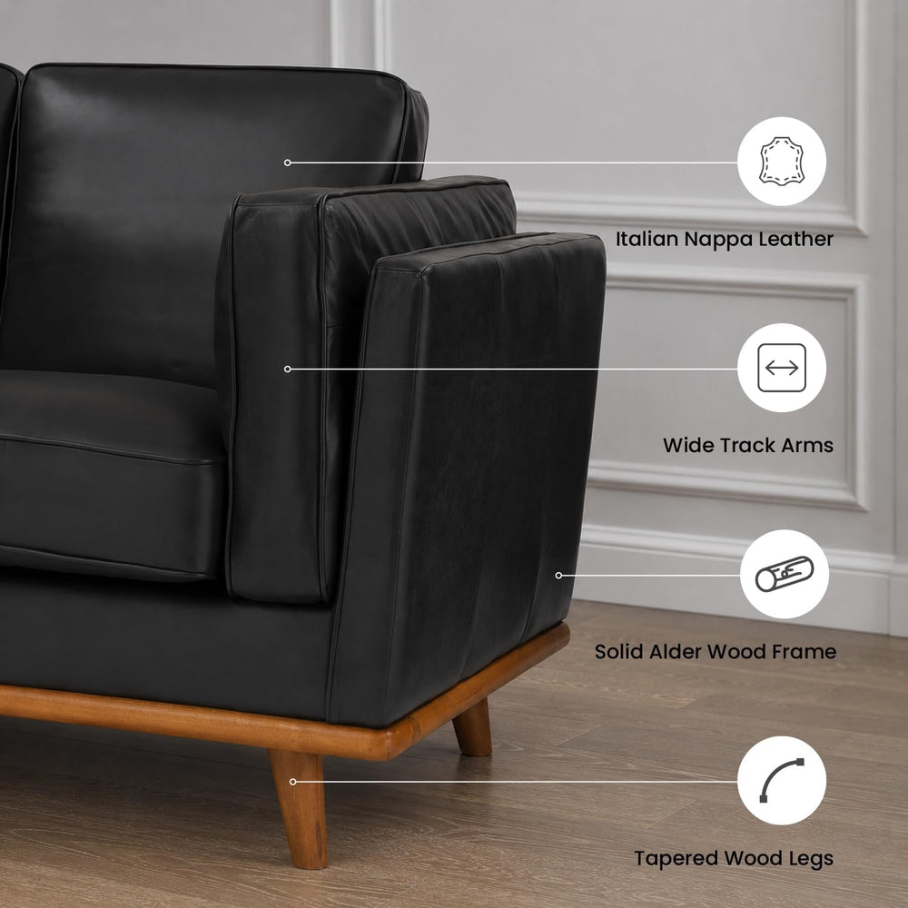 Valencia Artisan Full Leather Loveseat Sofa 66”| Pure Full Italian Nappa Leat...