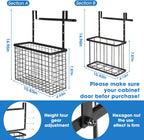 2 Pack Cabinet Door Organizer,Over The Cabinet Door Organizer with Towel Bars,Hang Over Cabinet Door Storage, Kitchen Cabinet Door Organizer for Cutting Board, Baking Sheet, Foil, Plastic Wrap