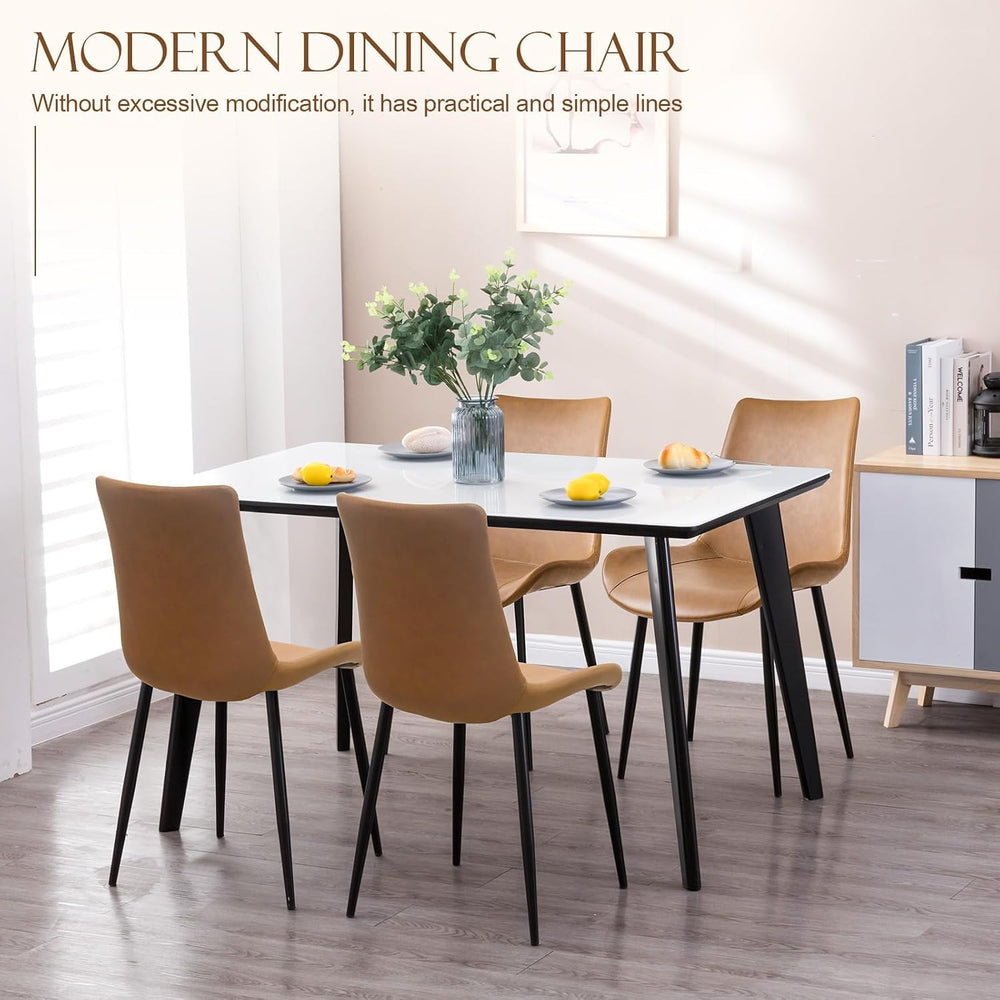 Dining Chairs Set of 2, Modern PU Leather Dining Room Chair with Sturdy Metal...