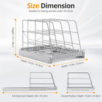 Pull Out Cabinet Organizer for Cutting Board, Cookie Sheet, Baking Sheet, Stainless Steel Sliding Rack for Bakeware & Trays, Heavy-Duty Cutting Board Organizer (12.9” x 16.5” (32.6 x 41.8 cm))