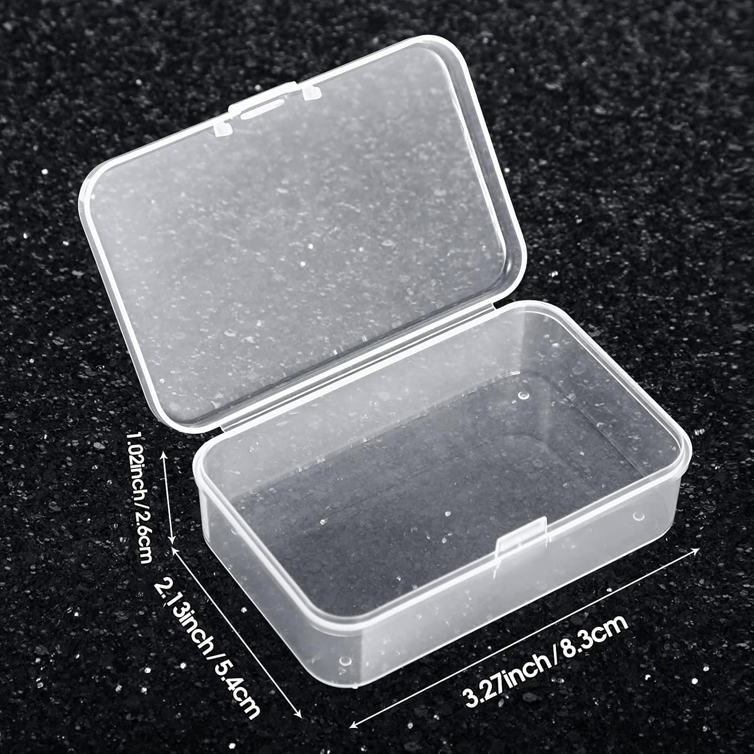 SATINIOR 48 Packs Clear Small Plastic Containers Transparent Storage Box with Hinged Lid for Small Items Crafts Jewelry (3.27x2.13x1.02 Inches)