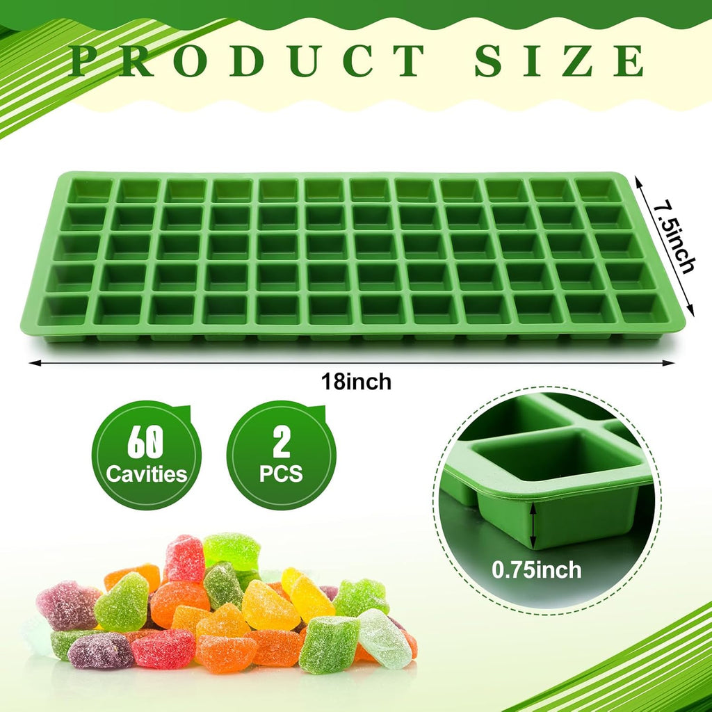 2 Pcs Silicone Food Molds for Harvest Right Freeze Dryer Harvest Right Medium Square Trays Dividers Food Mold for Fruit Vegetable Cake Freeze Drying Accessories (Medium)