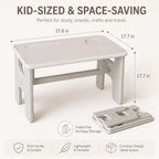 UNICOO Kids Folding Table, Toddler Activity Table for Study, Snack, Art Craft and Play, Portable Plastic Children's Table for Small Spaces, Home and Playroom