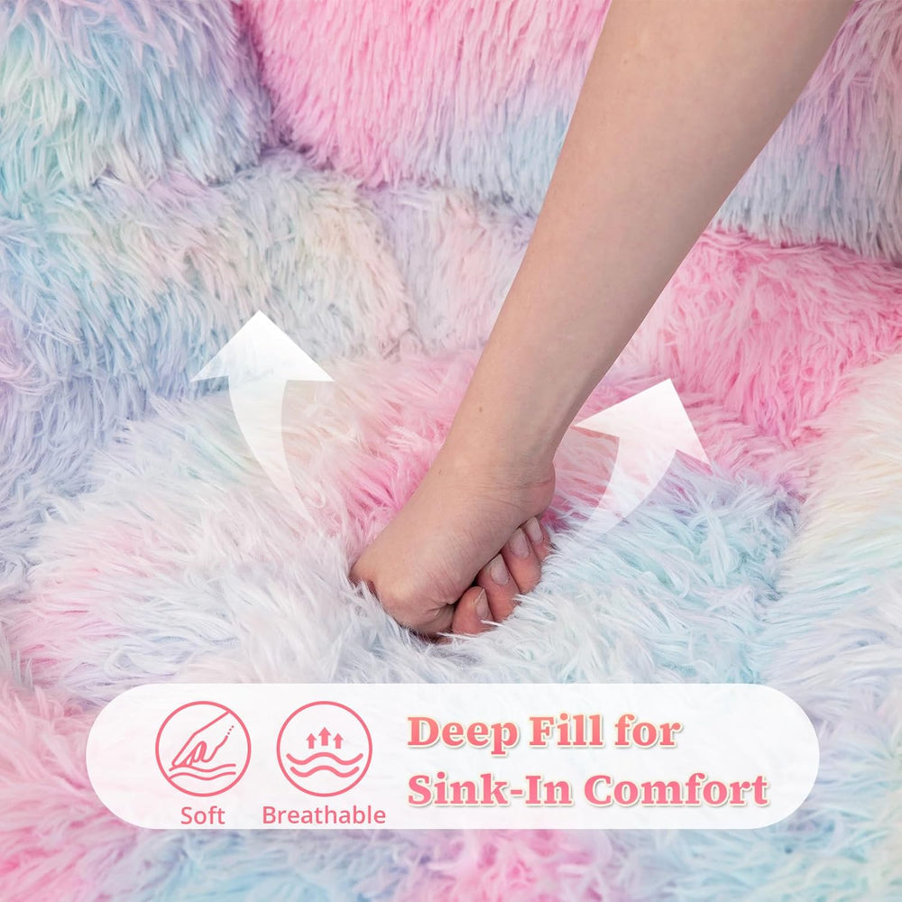 Achicsofar Giant Bean Bag Chair for Adults Teens, Faux Fur Bunny Beanbag | Ar...