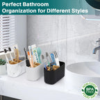 White Toothbrush Holder - Bamboo Toothbrush Holders for Bathrooms Electric Toothbrush Holder Organizer Kids Toothbrush Holders for Bathrooms Countertop