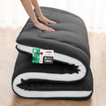 Japanese Floor Mattress, 6" Japanese Futon Mattress, Foldable & Portable Shiki Futon (shikibuton), Roll Up Thicken Sleeping Mattress Tatami Mat Sleeping Pad for Camping (Black, 60 x 80)