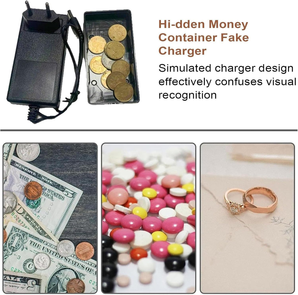 Hidden Money Safe Box, Realistic Fake Charger Safe Compartment, Hiding Storage Fake Plug Store For Keys, Stashback, Private Money