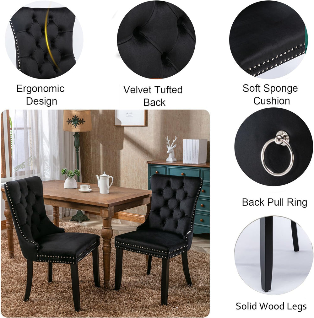 63"-78.7" Extendable Dining Table Set of 6, Rustic Brown Kitchen Di...