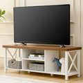 GAZHOME TV Stand for TV up to 65 Inches, TV Cabinet with Open Storage, TV Console Unit with Shelving for Living Room, Entertainment Room, White