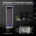 Upgraded 24 Inch Wine Cooler Refrigerator, 190 Bottles Wine Fridge with Professional Temperature Control System, Freestanding or Built-in installation, Quiet Operation