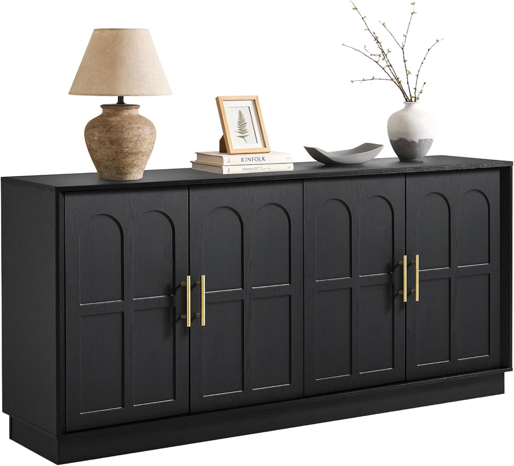 66.5" Sideboard Buffet Cabinet with Storage, Modern Credenza with Arched...