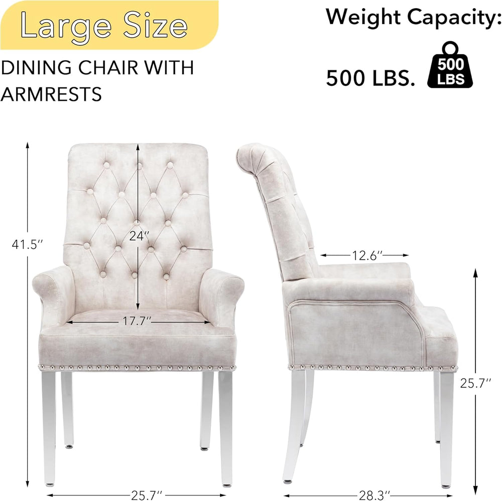 AODCHR Upholstered Velvet Accent Dining Chair, Elegant Tufted Dining Room Kit...