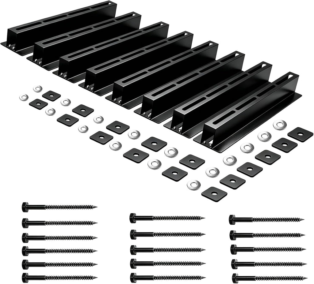Heavy Duty Garage Ceiling Storage Rack System, Overhead Bin Slide Track Rails for 7 Bins (8 Pack), Adjustable Tote Hanger, 176 Lbs Capacity Steel