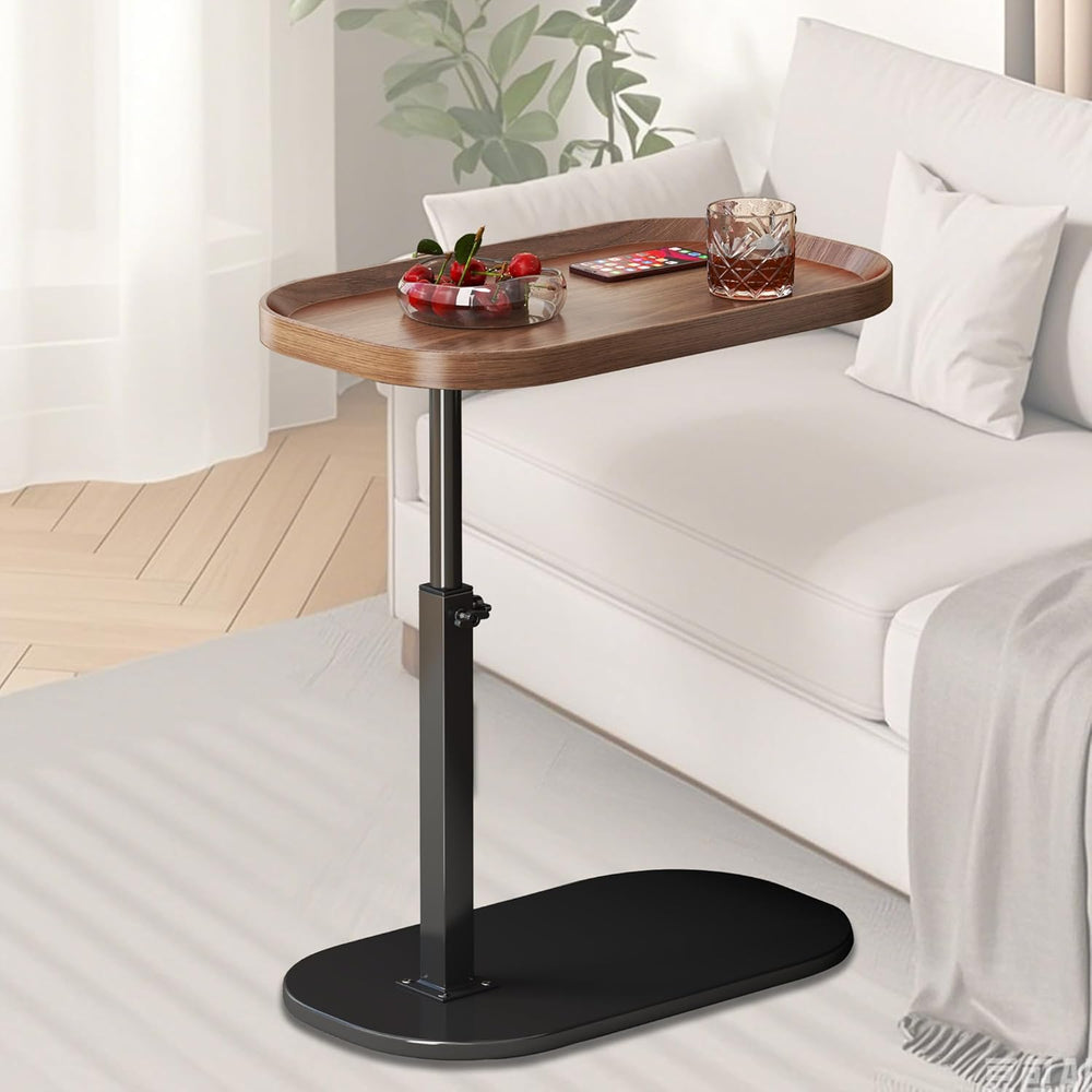 Adjustable Height C Shaped Side Table, Couch Tables That Slide Under, C Side ...