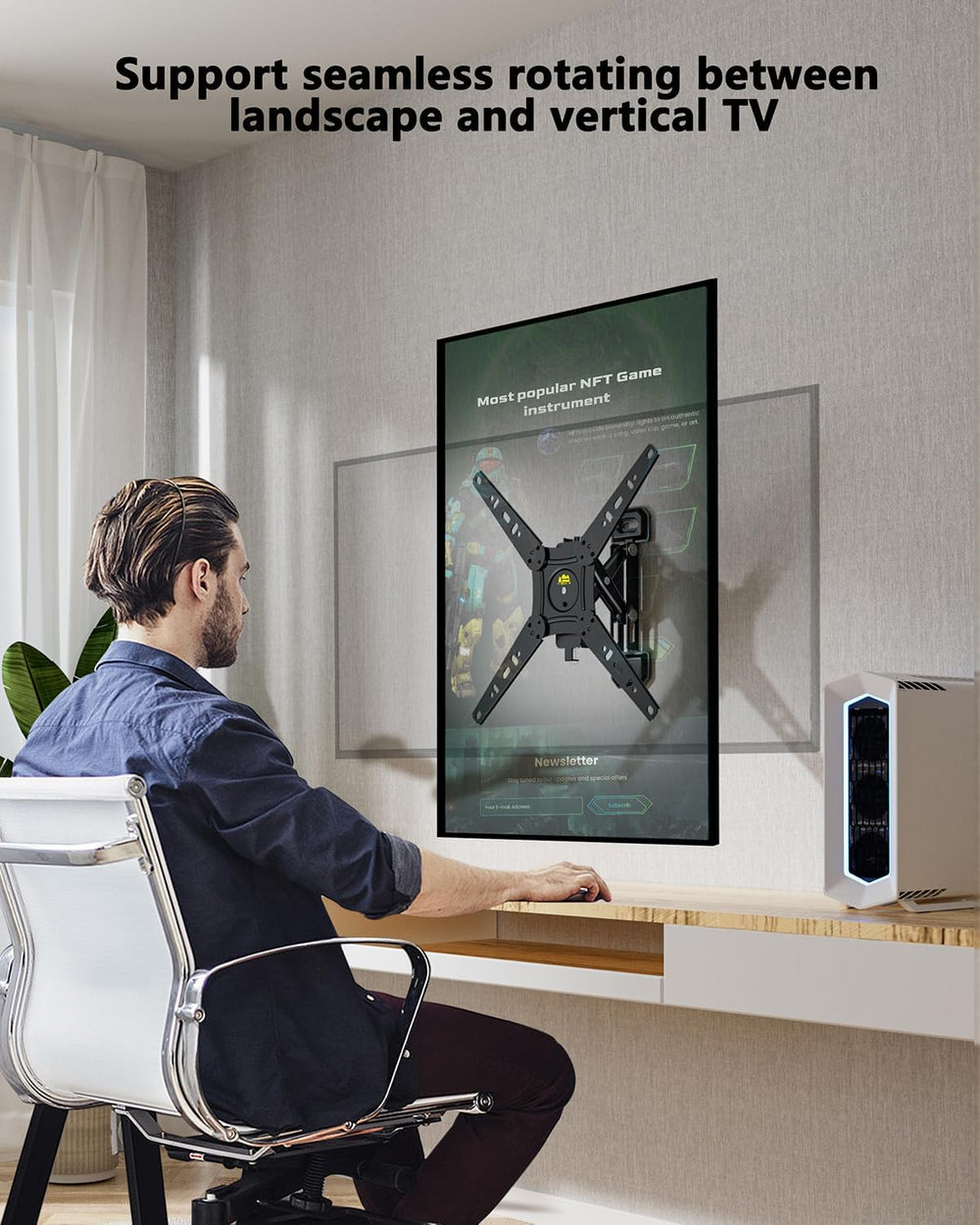 FORGING MOUNT Rotating TV Wall Mount for 13-49 Inch TVs Monitor,Vertical and ...