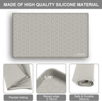 Under Sink Mat, 31" x 22" Waterproof Silicone Under Sink Tray for Kitchen & Laundry Cabinets, Kitchen Cabinet Shelf Protector, Up to 3.2 Gallons Liquid, Fits 36 inch Standard Cabinet (Khaki)