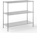 24" Deep x 60" Wide x 54" Height Wire Shelving Kit | 3-Tier | NSF Commercial Storage Rack Unit
