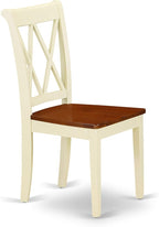 East West Furniture DOCL5-BMK-W 5 Piece Dining Set Includes a Rectangle Dining Room Table with Butterfly Leaf and 4 Wood Seat Chairs, 42x78 Inch, Buttermilk & Cherry