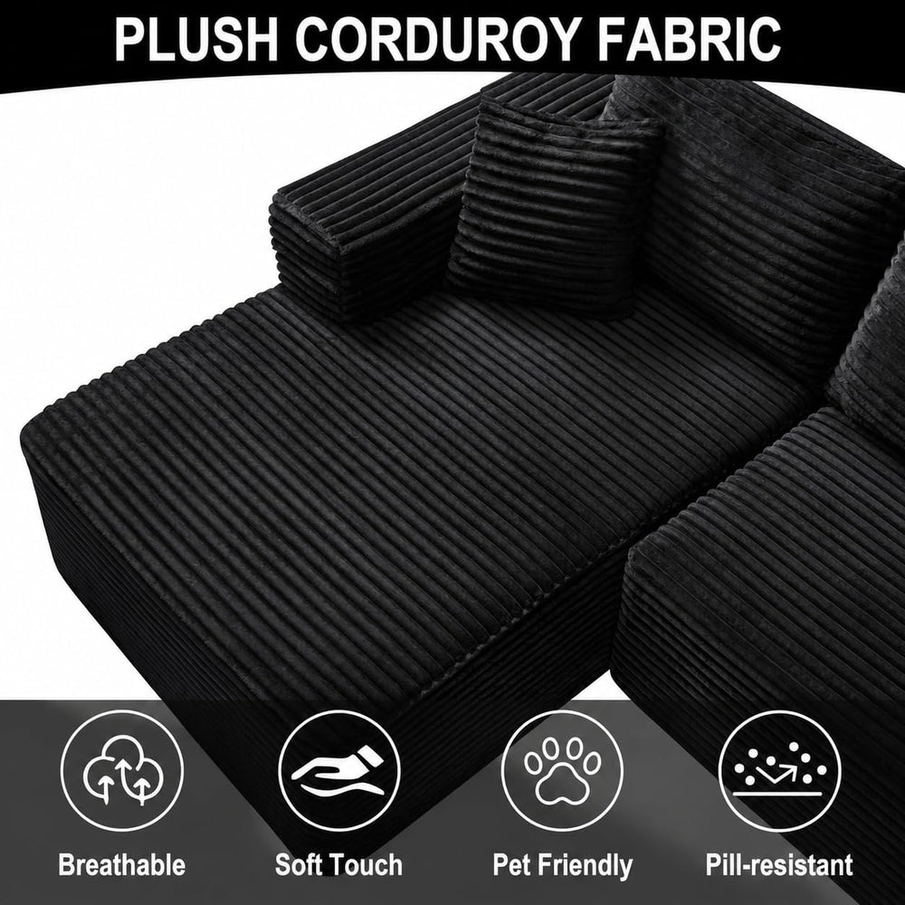 108" Modular Sectional Cloud Couch for Living Room Deep Seat L Shapes Co...