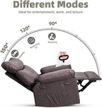 GarveeHome Oversized Wide Recliner Chair - Heat and Massage, PU Leather Extra Wide Manual Recliner for Adults, Large Lazy Chair with 1.5X Sponge Comfort Arm and Back for Living Room, Bedroom