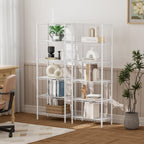 SINGAYE 6 Tier Shelf Adjustable Storage Wire Shelving Unit Metal Shelves Standing Closet Bathroom Organizers Pantry Kitchen Garage Laundry Room Organization Home Rack 12" D X 22" W X 69.5" H White
